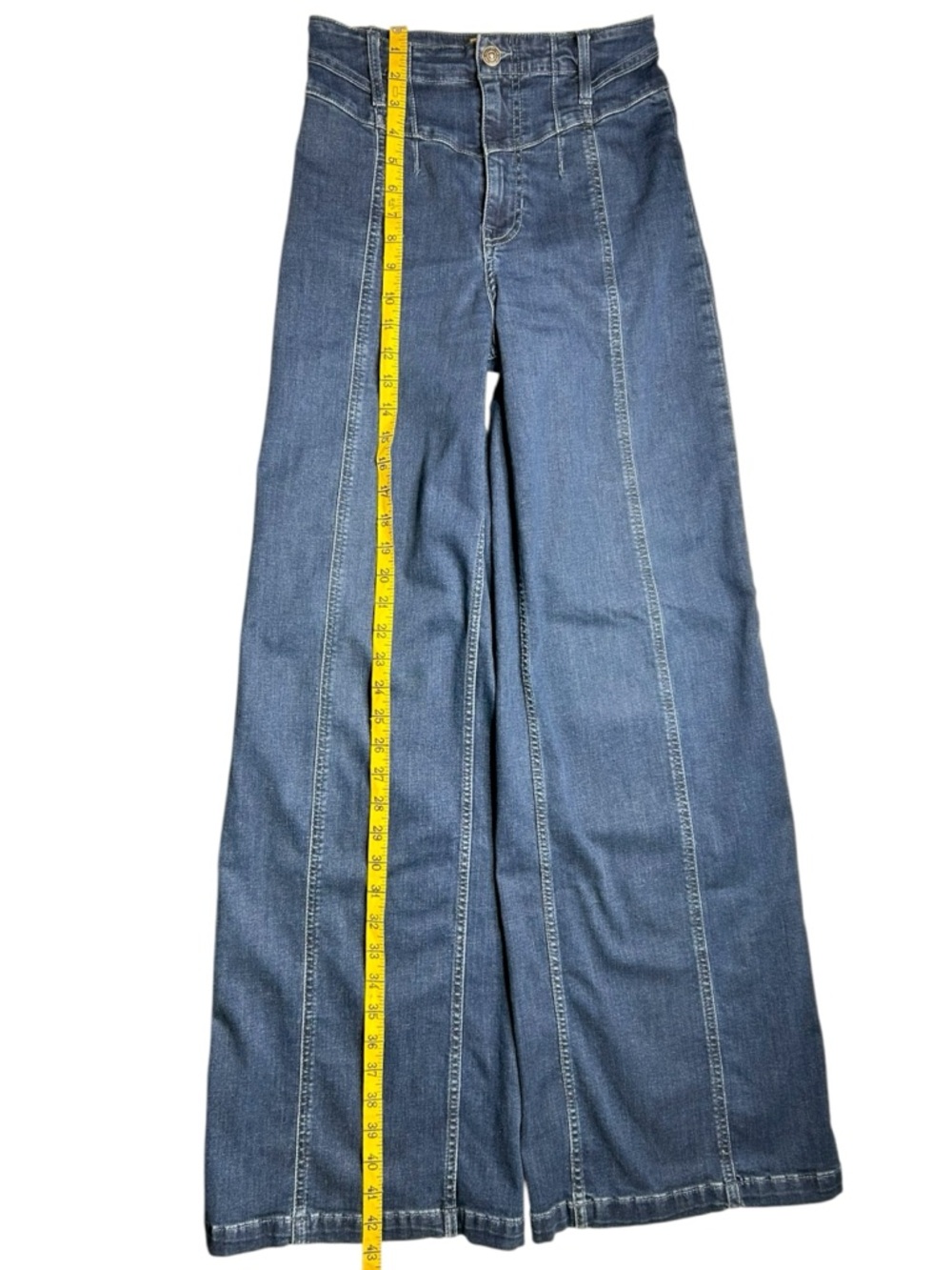 Free People We The Free Libre Wide Leg Jeans Dark Wash High Rise Sz 27 - Picture 7 of 13